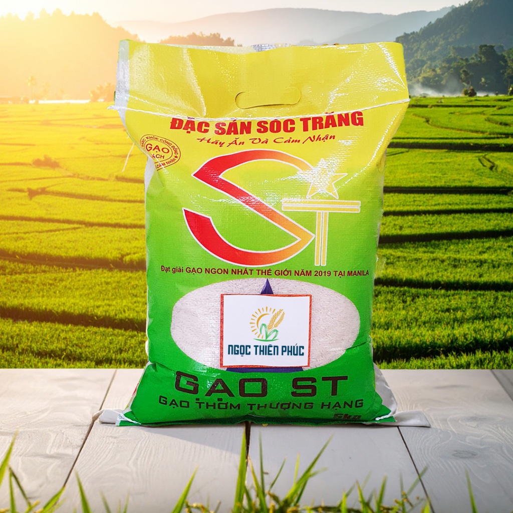 Gạo thơm ST21 5kg Ngon Truyền Thống L2 Sóc Trăng - Dẻo Mềm Vừa - Ngọc Thiên Phúc