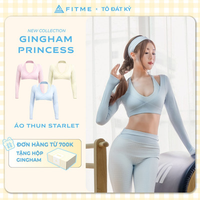 Áo croptop tập gym, pilates, yoga nữ Fitme Starlet SL có sẵn mút nâng ngực tôn dáng  ACSL01