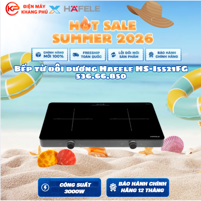 Bếp từ đôi dương Hafele HS-I5521FG