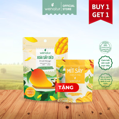 [MUA 1 TẶNG 1] Xoài Sấy Dẻo 100g (tặng 1 mít sấy giòn 35g)