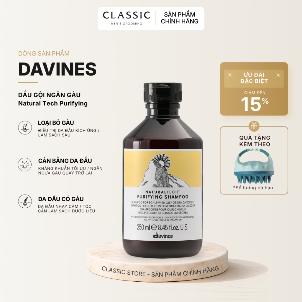 Dầu Gội Ngăn Gàu Davines Purifying
