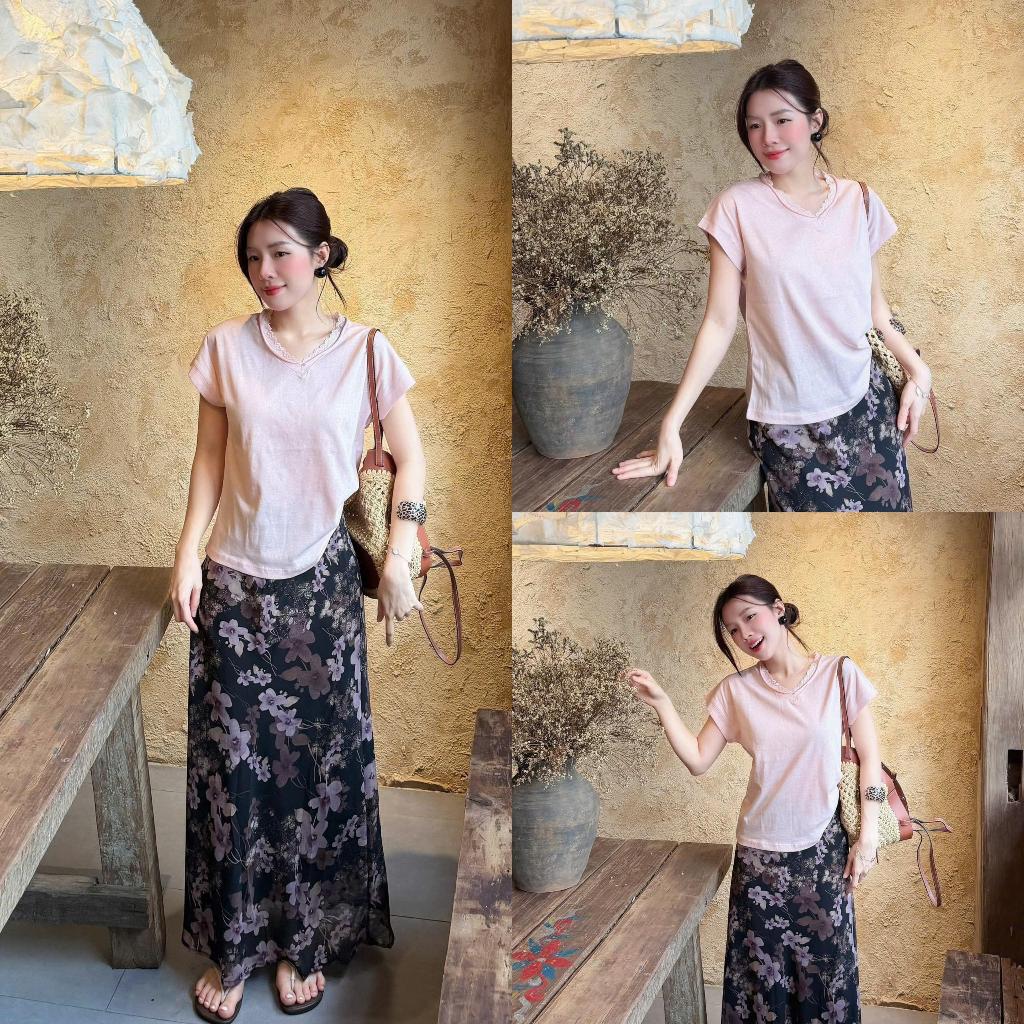 Áo Cộc Phối Ren - Chất Liệu Cotton Giấy Siêu Nhẹ Thoáng Mát Mặc Hè, Form Vừa Gọn Dáng - A097 | BigBuy360 - bigbuy360.vn