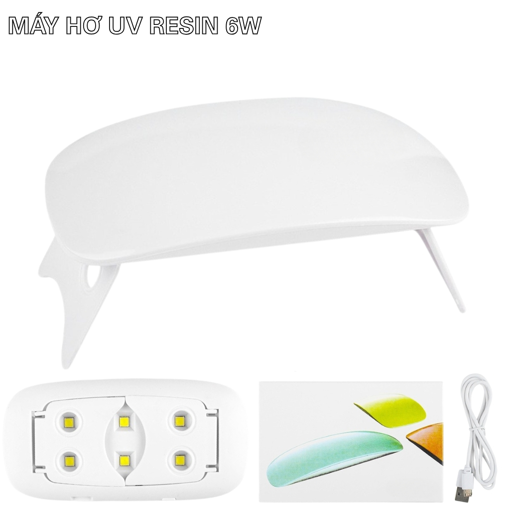 Máy Hơ UV Resin 6W Mini - Đèn Led Hơ Gel Nail, Sấy Khô UV Resin Làm Đồ Handmade Cầm Tay Tiện Lợi
