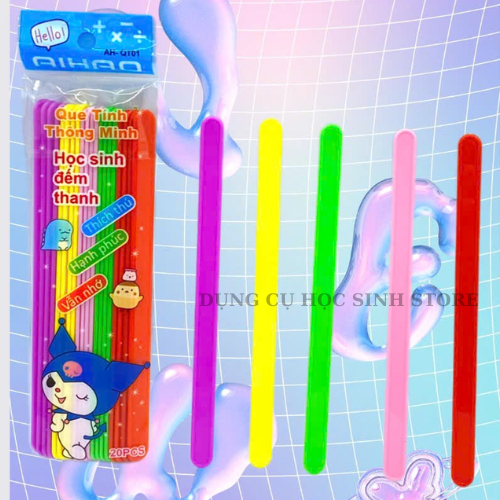 Combo 2 bộ (40 que tính) tập đếm/que đếm số nhựa AIHAO kích thích sự thông minh của bé