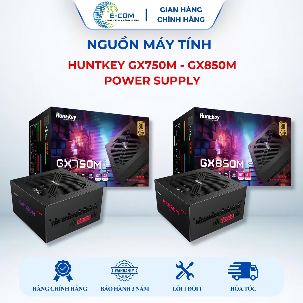 [SP FULL VAT-PP CHÍNH HÃNG] Nguồn Huntkey GX750M GX850M 80 Plus Gold Full Modular