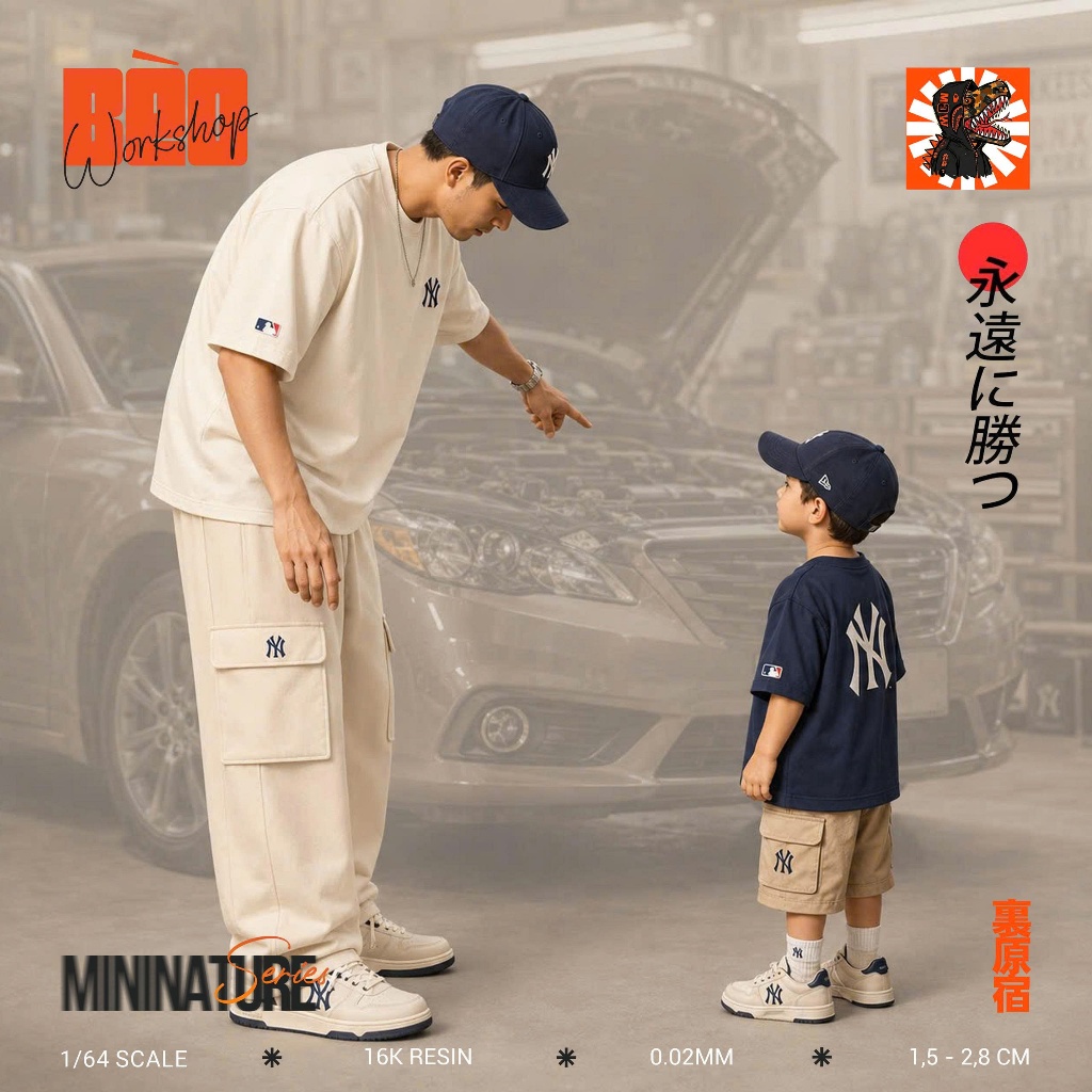 Combo 2 Phôi Bố Con 1/64 DIORAMA Resin Gốm Cam 16K-Tỉ lệ 1:64 trang trí Diorama phố 1/64