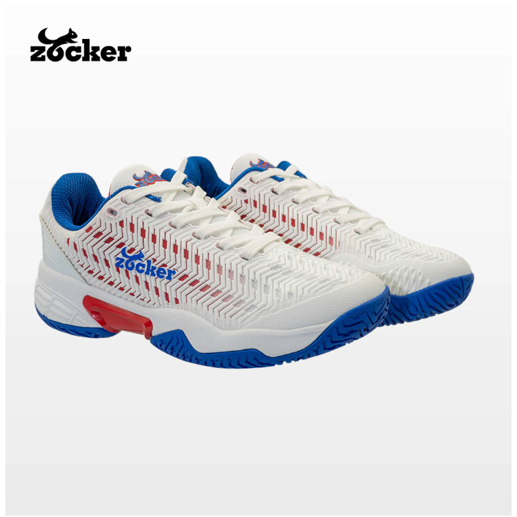 [ZOCKER] GIÀY PICKLEBALL ZOCKER ASPIRE CHÍNH HÃNG 'TRẮNG MIX ĐỎ XANH CHÍNH HÃNG