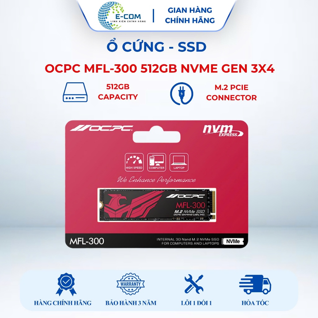 [SP FULL VAT] Ổ cứng SSD OCPC MFL-300 512GB NVMe Gen 3x4