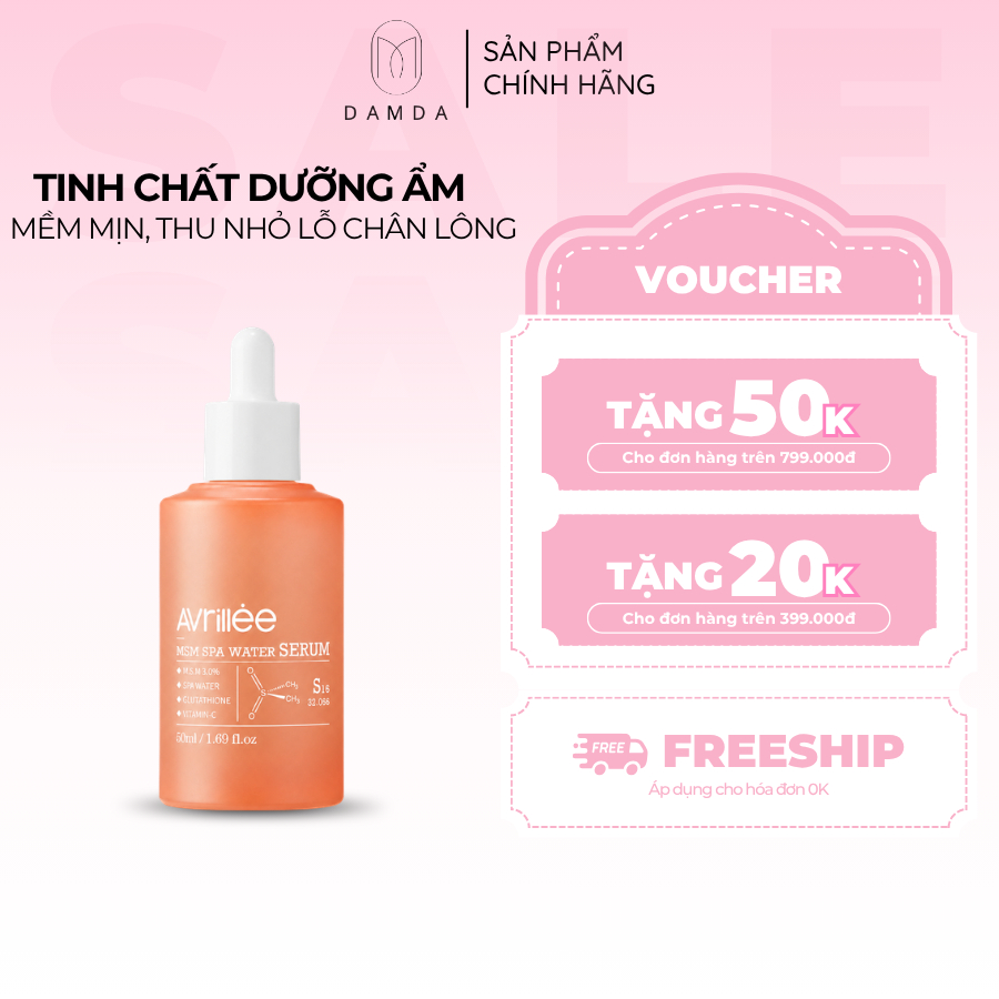 Tinh chất dưỡng ẩm và tăng độ đàn hồi cho da AVRILLEE MSM SPA WATER SERUM 50ml | DAMDAVN