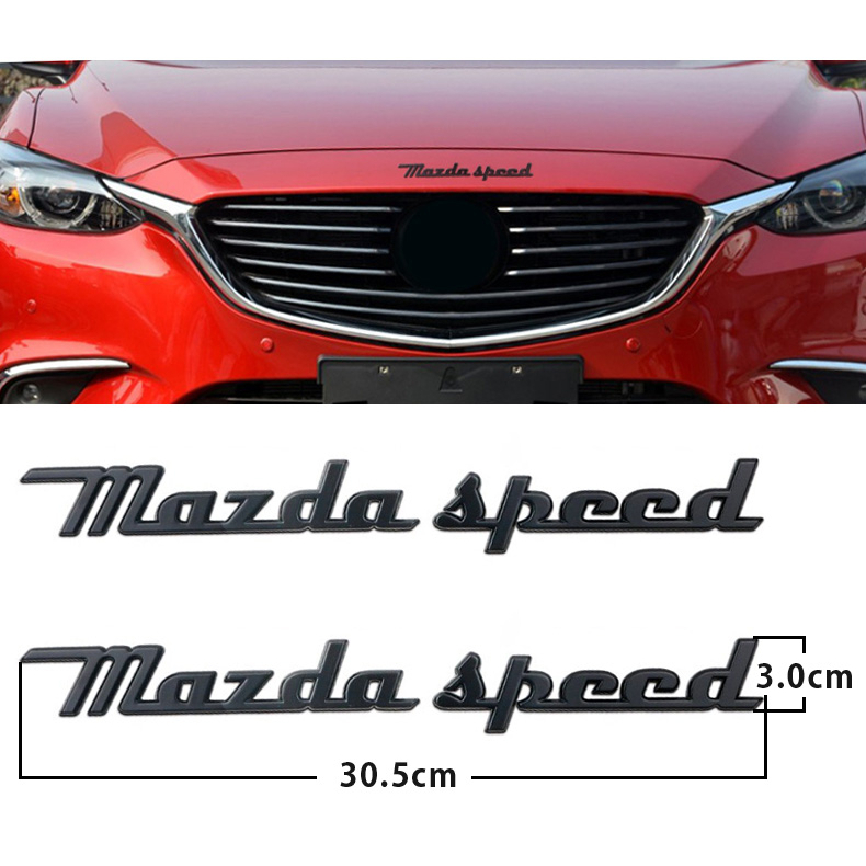 Tem dán logo chữ kim loại đen 3D phong cách retro MAZDASPEED cho Mazda CX3 CX5 CX8 RX7 Axela Demio