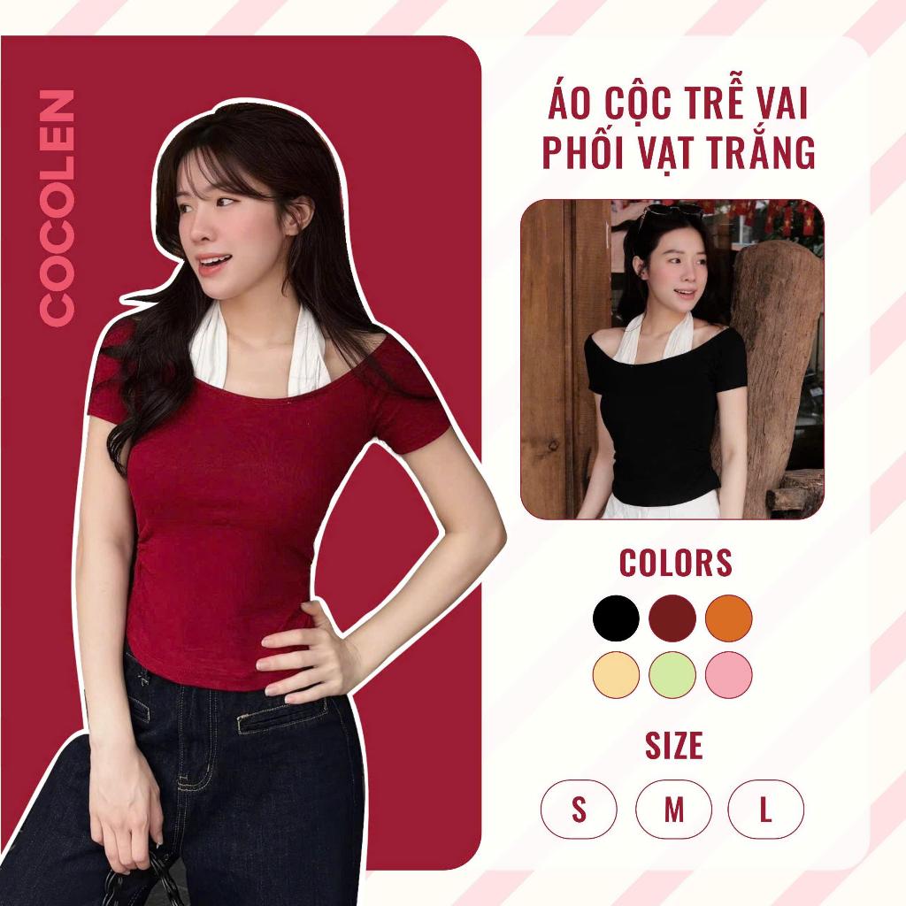 Áo Cộc Hè Trễ Vai, Phối Cổ Giả Yếm Hot Trend 2026, Chất Liệu Cotton Rib Thấm Hút Mồ Hôi, Co Giãn Thoải Mái - A090 | BigBuy360 - bigbuy360.vn