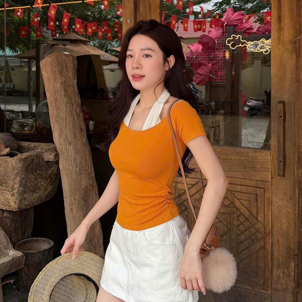 Áo Cộc Hè Trễ Vai, Phối Cổ Giả Yếm Hot Trend 2026, Chất Liệu Cotton Rib Thấm Hút Mồ Hôi, Co Giãn Thoải Mái - A090 | BigBuy360 - bigbuy360.vn