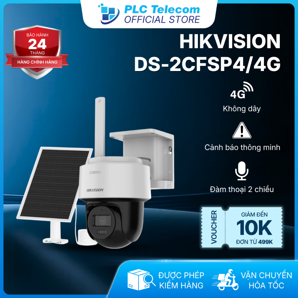 Camera IP PT 4G Năng lượng mặt trời HIKVISION DS-2CFSP4/4G Đàm thoại | Hồng ngoại - PLC TELECOM