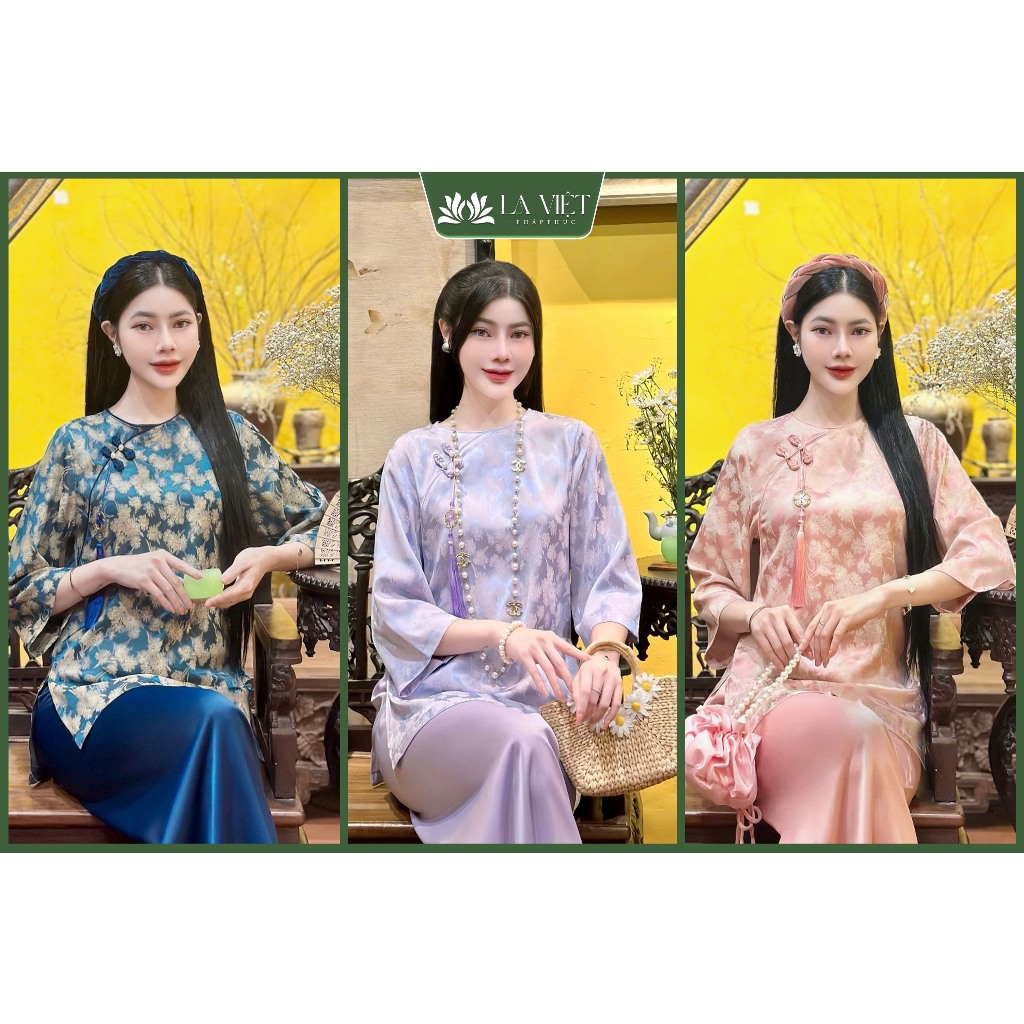 Pháp Phuc Nữ Chất Lụa Gấm Vân Hoa Tặng Kèm Charm Sang Trọng Và Đẳng Cấp - LA VIỆT LV6