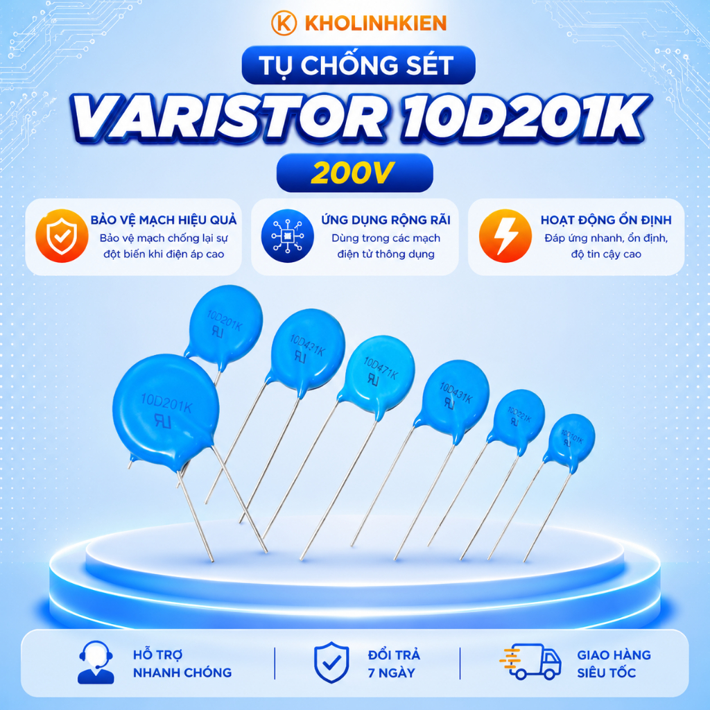 Set 3 Tụ chống sét Varistor 10D471K 14d471 10d201 10v470 14d241 v33za1