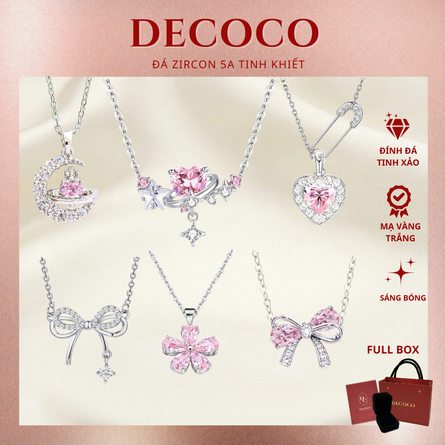 Dây chuyền vòng cổ nữ DECOCO ACC đính đá lấp lánh GRACE ( kèm Túi giấy + Hộp + Thiệp )
