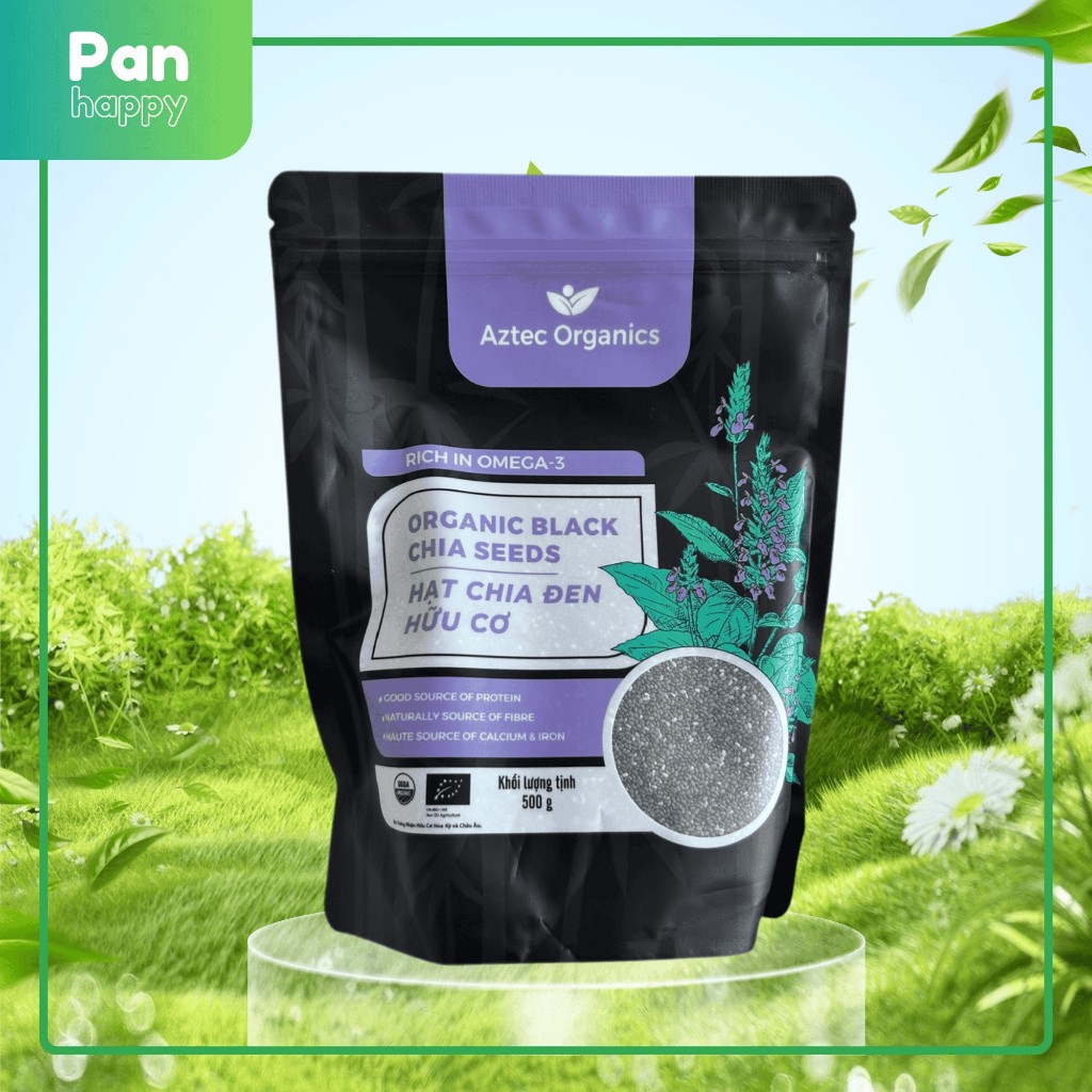 Hạt Chia Đen Hữu Cơ AZTEC ORGANICS 500g Raw Organic Chia Seeds