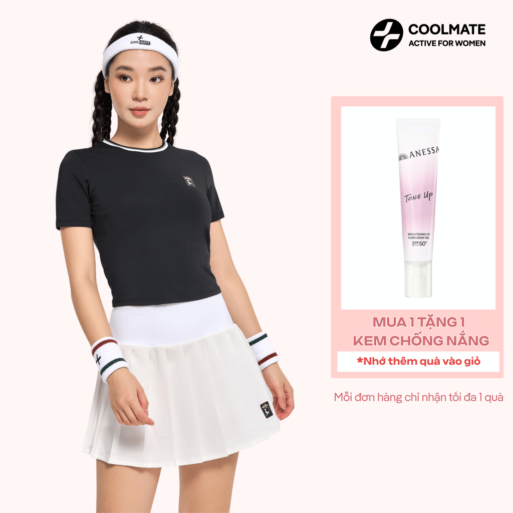 [TẶNG KCN ANESSA] Set Đồ thể thao đi chơi Pickleball Coolmate nữ Áo dink shot & Chân Váy xếp ly driv
