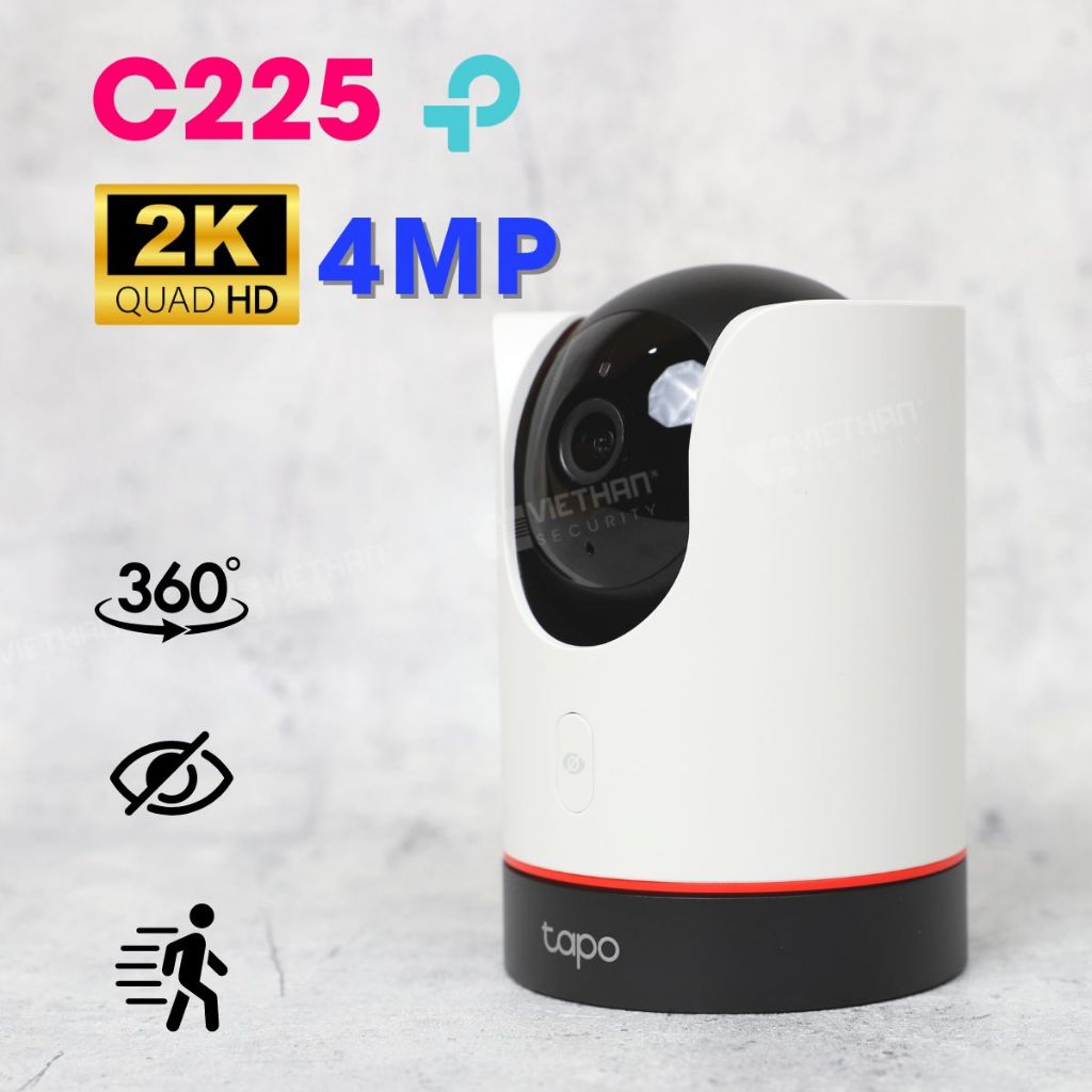 Camera WiFi AI TP-Link Tapo C225 An Ninh Gia Đình Quay/Quét 360 độ, Đàm thoại 2 chiều