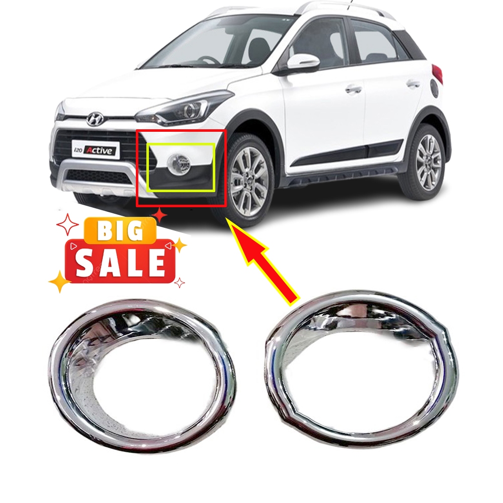 Ốp Viền Gầm i20 2014 2015 2016 2017 2018 ( Active ) - Ốp Trang Trí Đèn Gầm Tròn Trước Hyundai i20