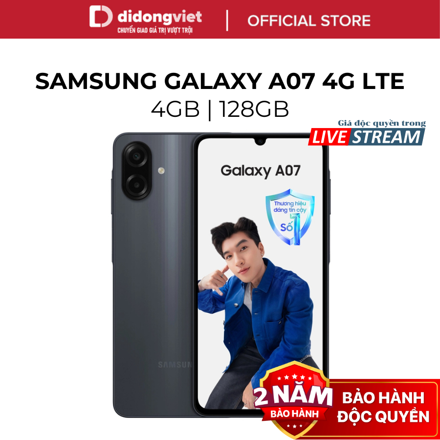 [DDV x Hannah] Điện thoại Samsung Galaxy A07 4GB | 128GB, Màn hình 6,7" - MediaTek Helio G99 - 5000m