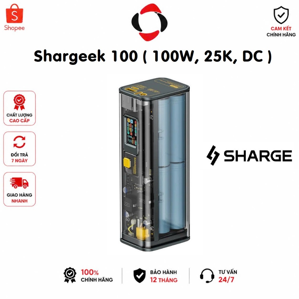 Pin Sạc Dự Phòng Sharge STORM 2 100W 25600mAh STM2-2 | PD  PPS 2.0 QC4.0 | STORM 2 Slim