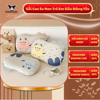 Gối Cao Su Non Cho Bé Siêu Đáng Yêu, Chất Liệu Vải Dệt Kim Mềm Mướt Thoáng Khí - Ruột Gối Cao Su Non Êm Ái Đàn Hồi Tốt