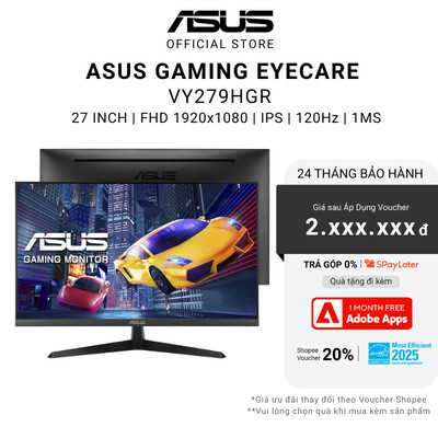 Màn Hình ASUS VY279HGR Bảo Vệ Mắt | 27" | IPS | FHD | 120Hz | 1ms Lọc ánh sáng xanh PHÙ HỢP TREO BÀN