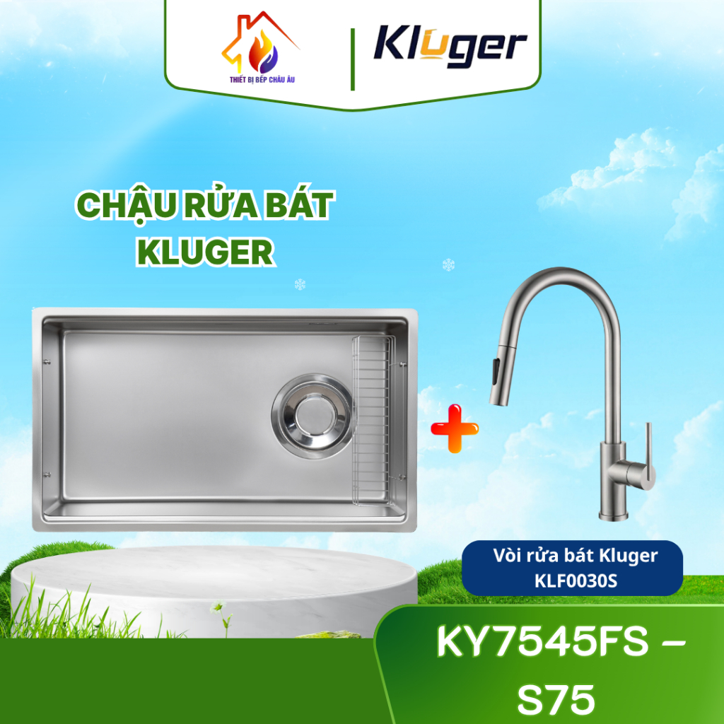 [Tặng Vòi] CHẬU RỬA CHÉN KLUGER KY7545FS – S75 Thiết kế TOYA Series