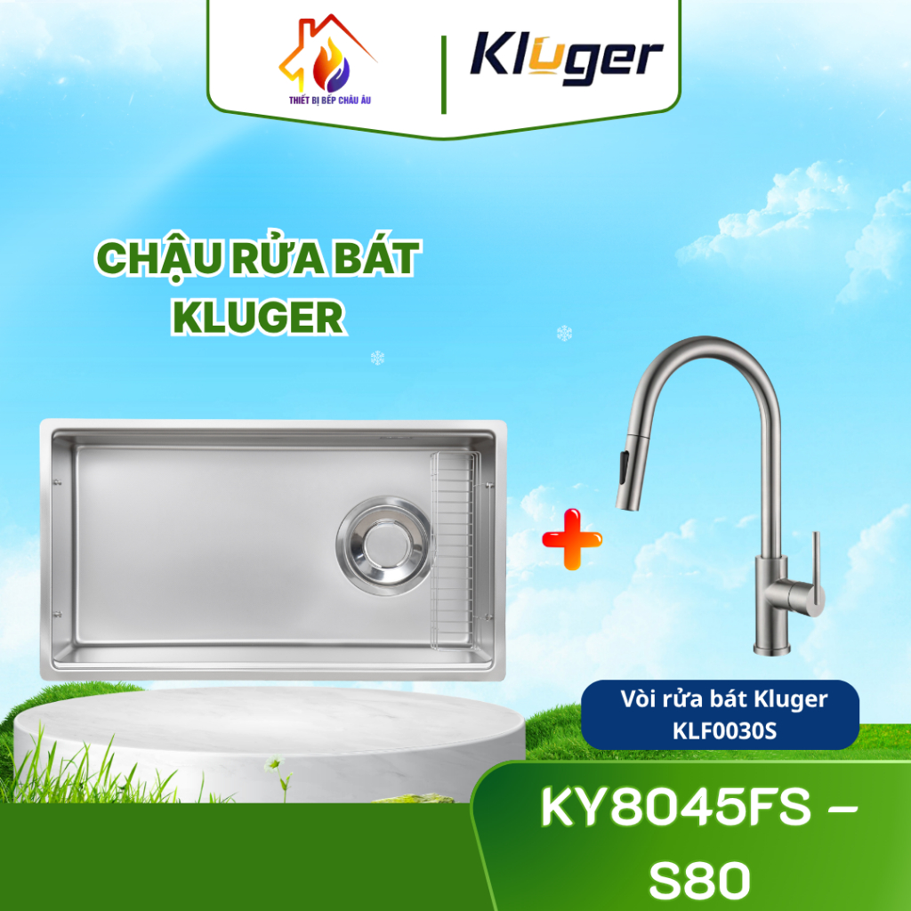 [Tặng Vòi] CHẬU RỬA CHÉN KLUGER KY8045FS – S80 TOYA Series – Tối ưu không gian bếp