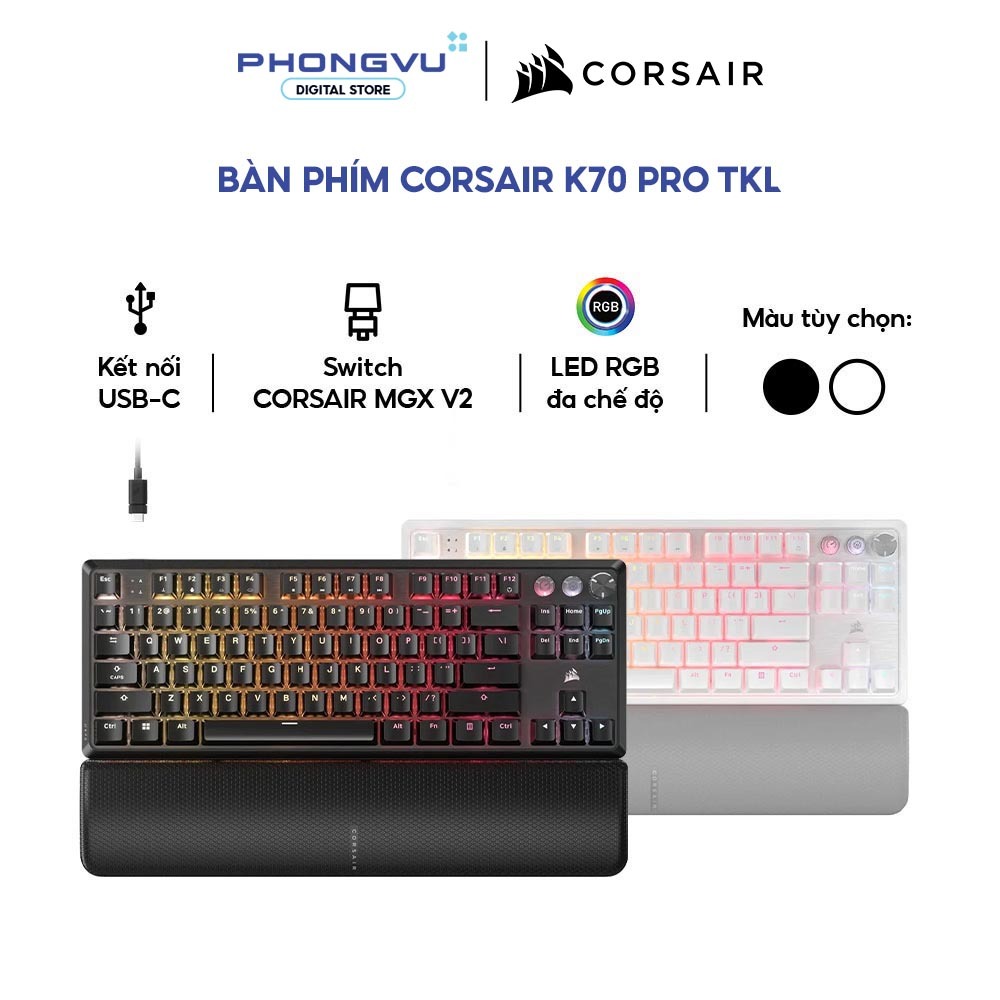 Bàn phím Corsair K70 PRO TKL CH-911921G-NA | CH-911911G-NA - Bảo hành 24 tháng