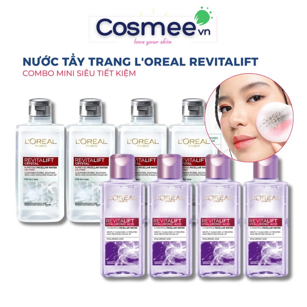 COMBO Nước Tẩy Trang LOREAL căng mịn da 95ml