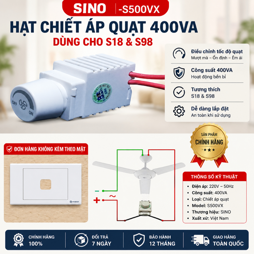 [SINO] Chiếc Áp/Dimer Quạt S400VX