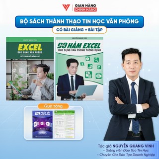Combo 2 Sách Tin Học Excel Từ Cơ Bản Đến Nâng Cao Và 90 Hàm Excel Thông Dụng ĐÀO TẠO TIN HỌC Tặng Video Bài Giảng