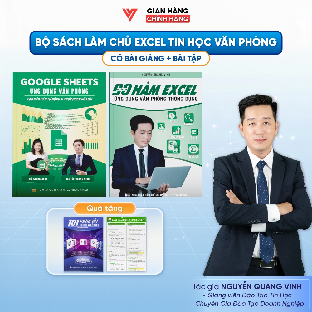 Combo 2 Sách Google Sheet và Tuyển Tập 90 Hàm Excel Thông Dụng Ứng Dụng Văn Phòng ĐÀO TẠO TIN HỌC