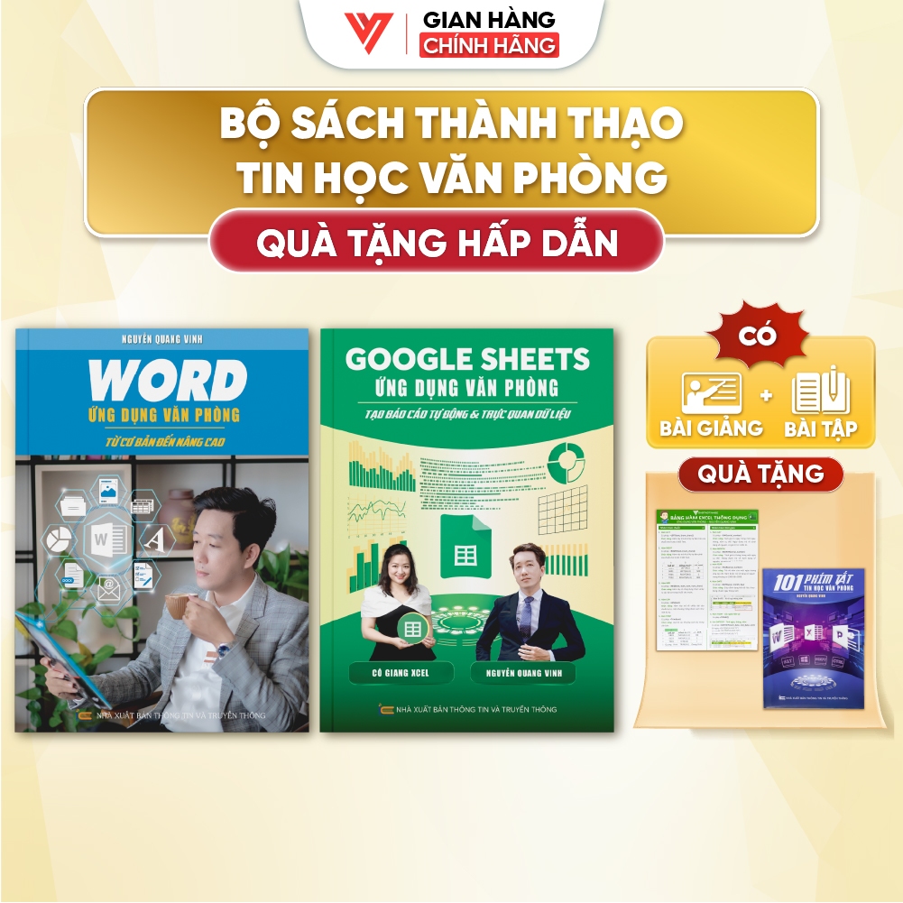 Combo 2 Sách Word - Google Sheets Ứng Dụng Văn Phòng
