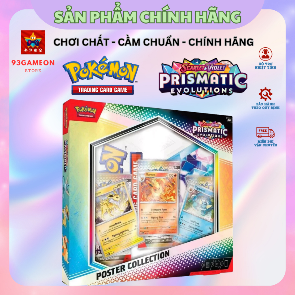 [CHÍNH HÃNG] Pokemon TCG: Scarlet & Violet - Prismatic Evolutions Poster Collection Box