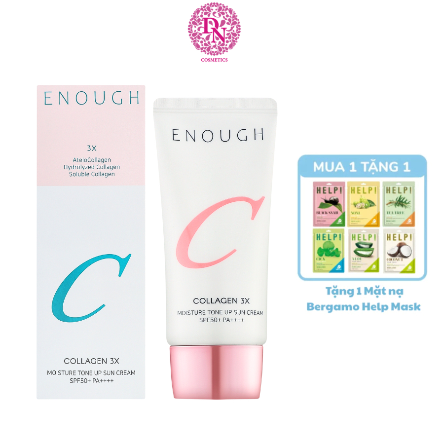 Kem chống nắng nâng tone Enough Collagen 3X Moisture Tone Up Sun Cream 50g 3X (Màu Hồng)