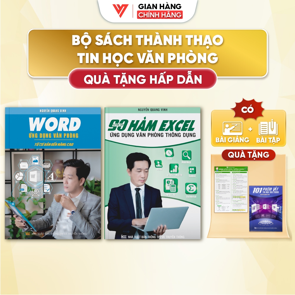 Combo 2 Sách Word Và 90 Hàm Excel Ứng Dụng Tin Học Văn Phòng Thầy Nguyễn Quang Vinh
