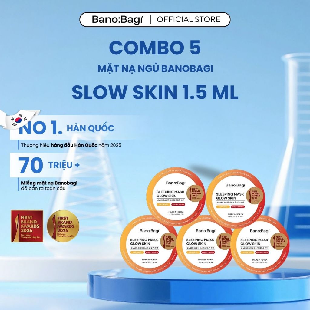 [HÀNG TẶNG KHÔNG BÁN] COMBO 5 Miếng Mặt Nạ Ngủ Banobagi Glow Skin 1.5ml/Miếng x5 - Bano:Bagi