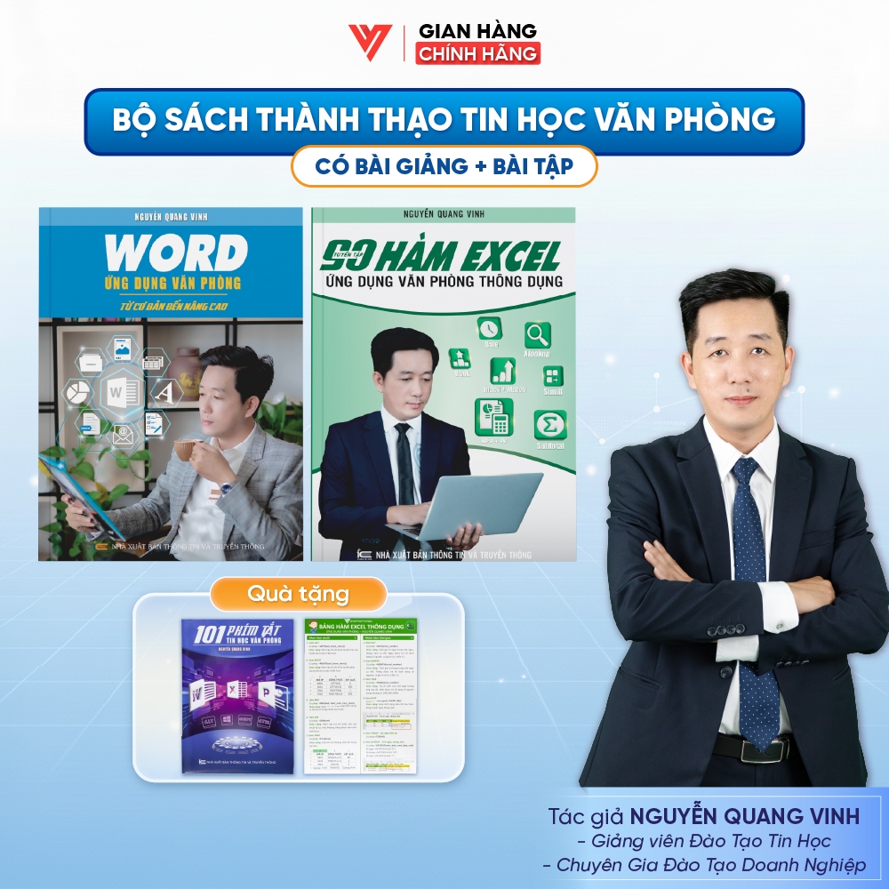 Combo 2 sách Word và 90 Hàm Excel Ứng Dụng Văn Phòng Thông Dụng ĐÀO TẠO TIN HỌC