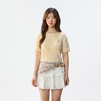 Áo Sweater Mùa Hè WHO.A.U Steve Melange Short Sleeve Sweater_WHKAG2412F