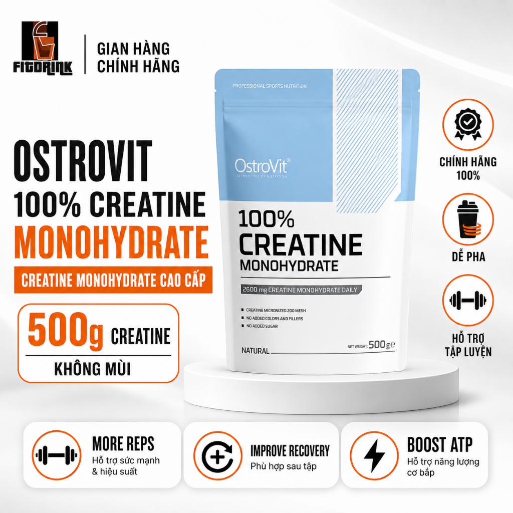 Ostrovit Creatine Mono Không vị 500g Chính Hãng