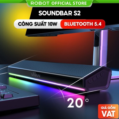 Loa Thanh Soundbar Bluetooth VIVAN S2  Công Suất 10W - Hỗ Trợ Kết Nối USB/ AUX/ Thẻ Nhớ