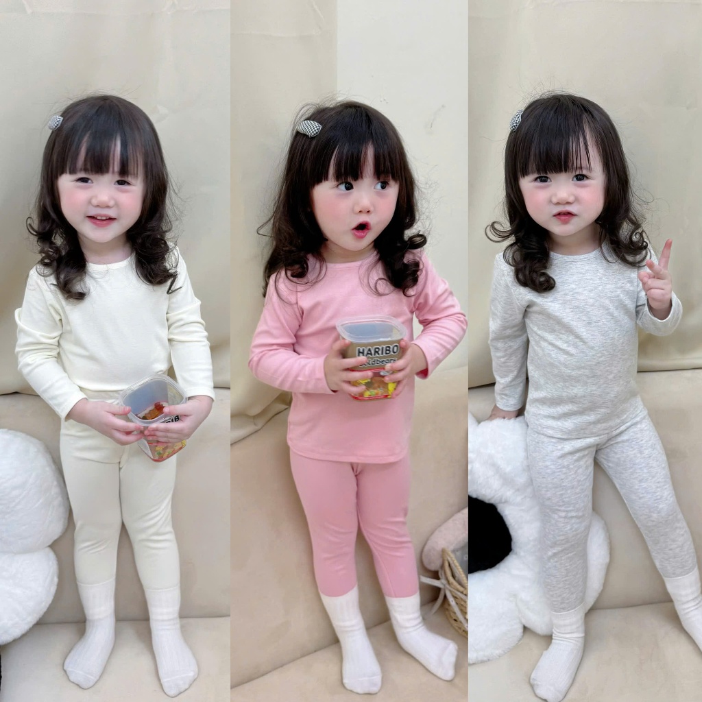 XẢ C216 - SET 3 BỘ ZIP TRƠN BE GHI HỒNG BG