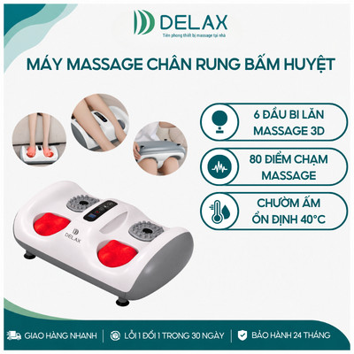Máy Massage Bàn Chân DELAX 3 Chế Độ Rung Bấm Huyệt 3D Kết Hợp Chườm Ấm, Thư Giãn Chuyên Sâu MSC06