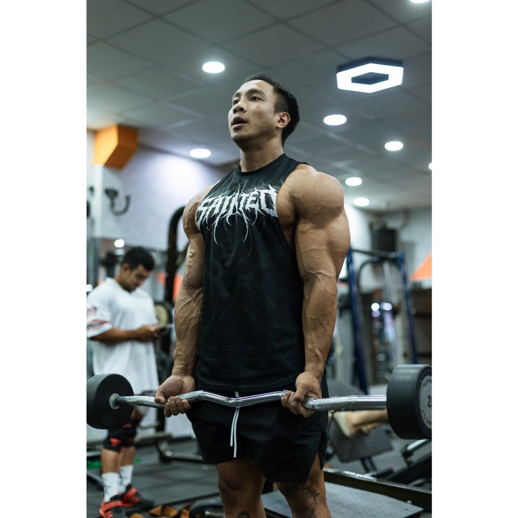 Áo ba lỗ vải lưới Darkcore Tanktop phong cách thể thao đường phố thoáng mát | SAINTED
