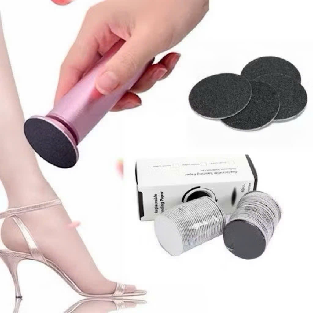Máy Chà Gót Chân EVA SPA Cao Cấp Máy Mài Gót Chân Điện Kèm 60 Miếng Nhám Dùng Cho Spa Nail