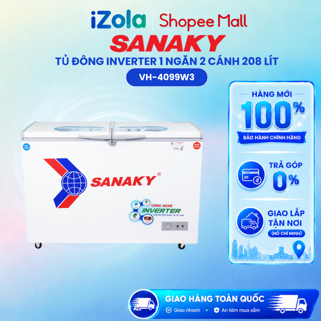 VH-4099W3 - Tủ đông Sanaky Inverter 280 lít VH-4099W3 - Hàng chính hãng