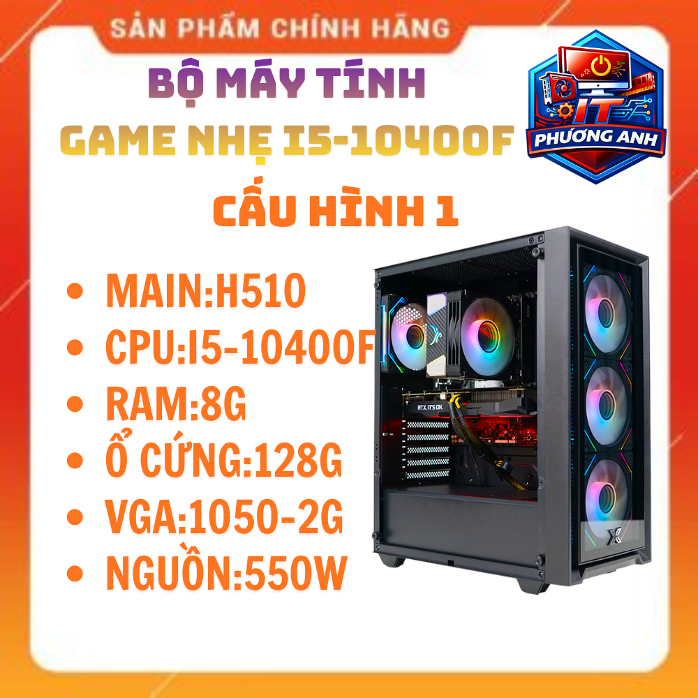 PC Gaming Nhẹ Giá Hạt Rẻ i5-10400F Quốc Dân